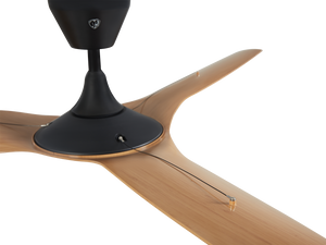Big Ass Fans Haiku Coastal 52" Marine-Grade Outdoor Ceiling Fan - Caramel Airfoils / Black Motor, with Integrated LED - Includes 5" Downrod