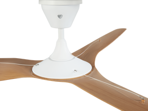 Big Ass Fans Haiku Coastal 52" Marine-Grade Outdoor Ceiling Fan - Caramel Airfoils / White Motor, with Integrated LED - Includes 5" Downrod
