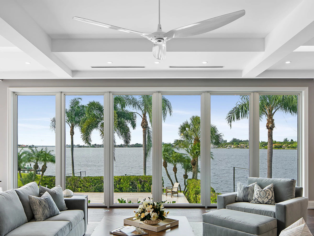 Big Ass Fans Haiku ceiling fan in a living space