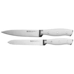 Henckels 2pc Utility Knife Set with White Handle, Forged Accent Series