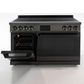 Induction Hardware Luxury Series Orion Edition 48-Inch 7.7 Cu. Ft. Double Oven Induction Range, Self-Cleaning, Black Stainless Steel with Gold Accents, S-IR48-BS-ORION