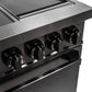Induction Hardware Luxury Series 60-Inch 10.2 Cu. Ft. Double Oven Induction Range with Griddle, Self-Cleaning, Black Stainless Steel, S-IR60-BS