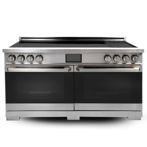 Induction Hardware Luxury Series 60-Inch 10.2 Cu. Ft. Double Oven Induction Range with Griddle, Self-Cleaning, Stainless Steel, S-IR60-SS