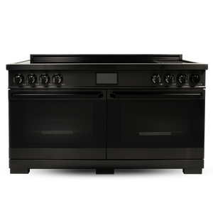 Induction Hardware Luxury Series 60-Inch 10.2 Cu. Ft. Double Oven Induction Range with Griddle, Self-Cleaning, Black Stainless Steel, S-IR60-BS