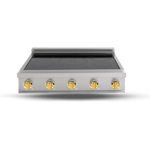 Induction Hardware 36" Induction Rangetop, 5-Zone, Vega Gold, IRT36-SS-VEGA