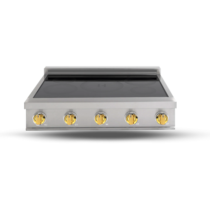 Induction Hardware 36" Induction Rangetop, 5-Zone, Vega Gold, IRT36-SS-VEGA
