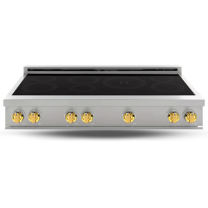 Induction Hardware 48" Induction Rangetop, 7-Zone, Vega Gold, IRT48-SS-VEGA