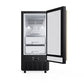 FORNO Cristallo 15-Inch Freestanding/Undercounter Nugget Ice Maker 66.1 lbs/Day Black with Brass Accent, FIMBI7307-15BLK