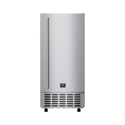 FORNO Cristallo 15-Inch Freestanding/Undercounter Nugget Ice Maker 66.1 lbs/Day Stainless Steel, FIMBI7307-15S