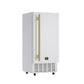 FORNO Cristallo 15-Inch Freestanding/Undercounter Nugget Ice Maker 66.1 lbs/Day White with Brass Accent, FIMBI7307-15WHT