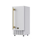 FORNO Cristallo 15-Inch Freestanding/Undercounter Nugget Ice Maker 66.1 lbs/Day White with Brass Accent, FIMBI7307-15WHT