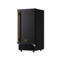 FORNO Cristallo 15-Inch Freestanding/Undercounter Cube Ice Maker 79.4 lbs/Day Black with Brass Accent, FIMBI7313-15BLK
