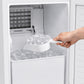 FORNO Cristallo 15-Inch Freestanding/Undercounter Cube Ice Maker 79.4 lbs/Day White with Brass Accent, FIMBI7313-15WHT