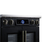 FORNO Maximus 30-Inch 4.32 cu. ft. French Door Induction Range, True Convection, Air Sous Vide, Air Fry Basket in Black with Antique Brass Accents, FFSIN0932-30BLK