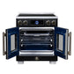 FORNO Maximus 30-Inch 4.32 cu. ft. French Door Induction Range, True Convection, Air Sous Vide, Air Fry Basket in Black with Antique Brass Accents, FFSIN0932-30BLK