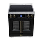 FORNO Maximus 30-Inch 4.32 cu. ft. French Door Induction Range, True Convection, Air Sous Vide, Air Fry Basket in Black with Antique Brass Accents, FFSIN0932-30BLK