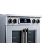 FORNO Maximus 30-Inch 4.32 cu. ft. French Door Induction Range, True Convection, Air Sous Vide, Air Fry Basket in White with Antique Brass Accents, FFSIN0932-30WHT