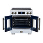 FORNO Maximus 30-Inch 4.32 cu. ft. French Door Induction Range, True Convection, Air Sous Vide, Air Fry Basket in White with Antique Brass Accents, FFSIN0932-30WHT