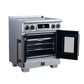 FORNO Maximus 30-Inch 4.32 cu. ft. French Door Induction Range, True Convection, Air Sous Vide, Air Fry Basket in White with Antique Brass Accents, FFSIN0932-30WHT