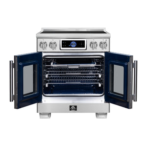 FORNO Maximus 30-Inch 4.32 cu. ft. French Door Induction Range, True Convection, Air Sous Vide, Air Fry Basket in Stainless Steel, FFSIN0932-30