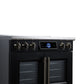 FORNO Maximus 36-Inch 5.36 cu. ft. French Door Induction Range, True Convection, Air Sous Vide, Air Fry Basket in Black with Antique Brass Accents, FFSIN0932-36BLK