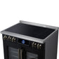 FORNO Maximus 36-Inch 5.36 cu. ft. French Door Induction Range, True Convection, Air Sous Vide, Air Fry Basket in Black with Antique Brass Accents, FFSIN0932-36BLK