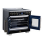 FORNO Maximus 36-Inch 5.36 cu. ft. French Door Induction Range, True Convection, Air Sous Vide, Air Fry Basket in Black with Antique Brass Accents, FFSIN0932-36BLK