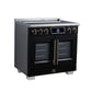 FORNO Maximus 36-Inch 5.36 cu. ft. French Door Induction Range, True Convection, Air Sous Vide, Air Fry Basket in Black with Antique Brass Accents, FFSIN0932-36BLK