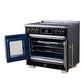 FORNO Maximus 36-Inch 5.36 cu. ft. French Door Induction Range, True Convection, Air Sous Vide, Air Fry Basket in Black with Antique Brass Accents, FFSIN0932-36BLK
