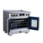FORNO Maximus 36-Inch 5.36 cu. ft. French Door Induction Range, True Convection, Air Sous Vide, Air Fry Basket in White with Antique Brass Accents, FFSIN0932-36WHT