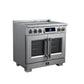 FORNO Maximus 36-Inch 5.36 cu. ft. French Door Induction Range, True Convection, Air Sous Vide, Air Fry Basket in Stainless Steel, FFSIN0932-36