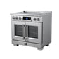 FORNO Maximus 36-Inch 5.36 cu. ft. French Door Induction Range, True Convection, Air Sous Vide, Air Fry Basket in Stainless Steel, FFSIN0932-36