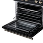 FORNO Torino 30-Inch 4.32 cu. ft. Induction Freestanding Range, True Convection, Air Fry Basket in Black with Antique Brass Accents, FFSIN0936-30BLK
