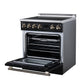 FORNO Torino 30-Inch 4.32 cu. ft. Induction Freestanding Range, True Convection, Air Fry Basket in Black with Antique Brass Accents, FFSIN0936-30BLK