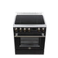 FORNO Torino 30-Inch 4.32 cu. ft. Induction Freestanding Range, True Convection, Air Fry Basket in Black with Antique Brass Accents, FFSIN0936-30BLK