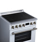 FORNO Torino 30-Inch 4.32 cu. ft. Induction Freestanding Range, True Convection, Air Fry Basket in White with Antique Brass Accents, FFSIN0936-30WHT