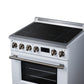 FORNO Torino 30-Inch 4.32 cu. ft. Induction Freestanding Range, True Convection, Air Fry Basket in White with Antique Brass Accents, FFSIN0936-30WHT