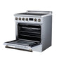 FORNO Torino 30-Inch 4.32 cu. ft. Induction Freestanding Range, True Convection, Air Fry Basket in White with Antique Brass Accents, FFSIN0936-30WHT