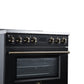 FORNO Torino 36-Inch 5.36 cu. ft. Induction Freestanding Range, True Convection, Air Fry Basket in Black with Antique Brass Accents, FFSIN0936-36BLK