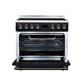 FORNO Torino 36-Inch 5.36 cu. ft. Induction Freestanding Range, True Convection, Air Fry Basket in Black with Antique Brass Accents, FFSIN0936-36BLK