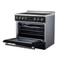 FORNO Torino 36-Inch 5.36 cu. ft. Induction Freestanding Range, True Convection, Air Fry Basket in Black with Antique Brass Accents, FFSIN0936-36BLK