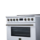 FORNO Torino 36-Inch 5.36 cu. ft. Induction Freestanding Range, True Convection, Air Fry Basket in White with Antique Brass Accents, FFSIN0936-36WHT