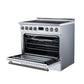 FORNO Torino 36-Inch 5.36 cu. ft. Induction Freestanding Range, True Convection, Air Fry Basket in White with Antique Brass Accents, FFSIN0936-36WHT