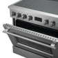 FORNO Torino 36" 5.36 cu. ft. Induction Range with True Convection, Air Fry and Sous Vide in Stainless Steel 240V, FFSIN0936-36