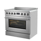 FORNO Torino 36" 5.36 cu. ft. Induction Range with True Convection, Air Fry and Sous Vide in Stainless Steel 240V, FFSIN0936-36