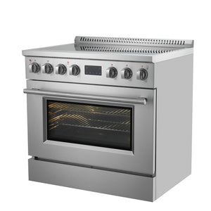 FORNO Torino 36" 5.36 cu. ft. Induction Range with True Convection, Air Fry and Sous Vide in Stainless Steel 240V, FFSIN0936-36