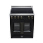 FORNO Torino 30" 4.32 cu. ft. French Door Induction Range with True Convection, Air Fry and Sous Vide in Black 240V, FFSIN0950-30BLK