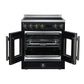 FORNO Torino 30" 4.32 cu. ft. French Door Induction Range with True Convection, Air Fry and Sous Vide in Black 240V, FFSIN0950-30BLK