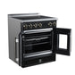 FORNO Torino 30" 4.32 cu. ft. French Door Induction Range with True Convection, Air Fry and Sous Vide in Black 240V, FFSIN0950-30BLK
