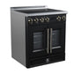 FORNO Torino 30" 4.32 cu. ft. French Door Induction Range with True Convection, Air Fry and Sous Vide in Black 240V, FFSIN0950-30BLK